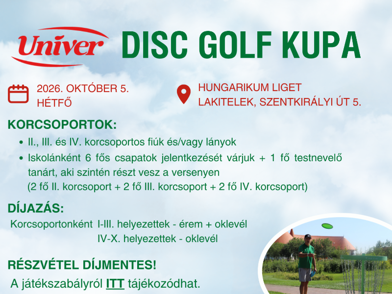 Univer Disc Golf Kupa a Hungarikum Ligetben