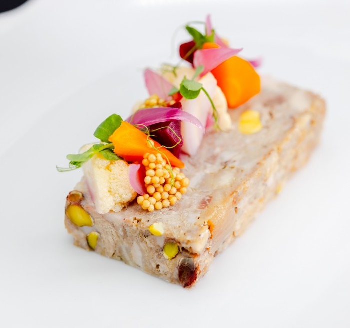 Sertés terrine savanyított zöldségekkel